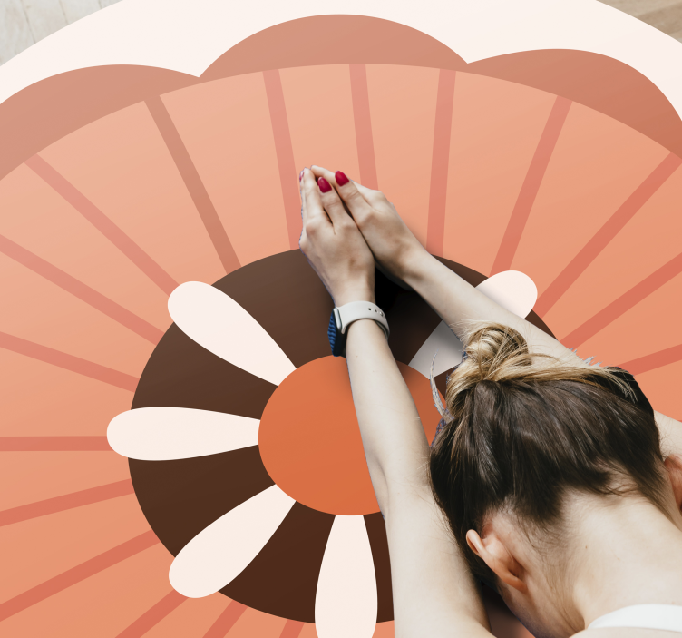 Alfombra vinílica flores elemento circular floral - TenVinilo