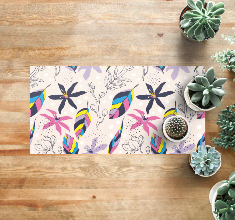 Alfombra vinílica flores fantasia floral - TenVinilo