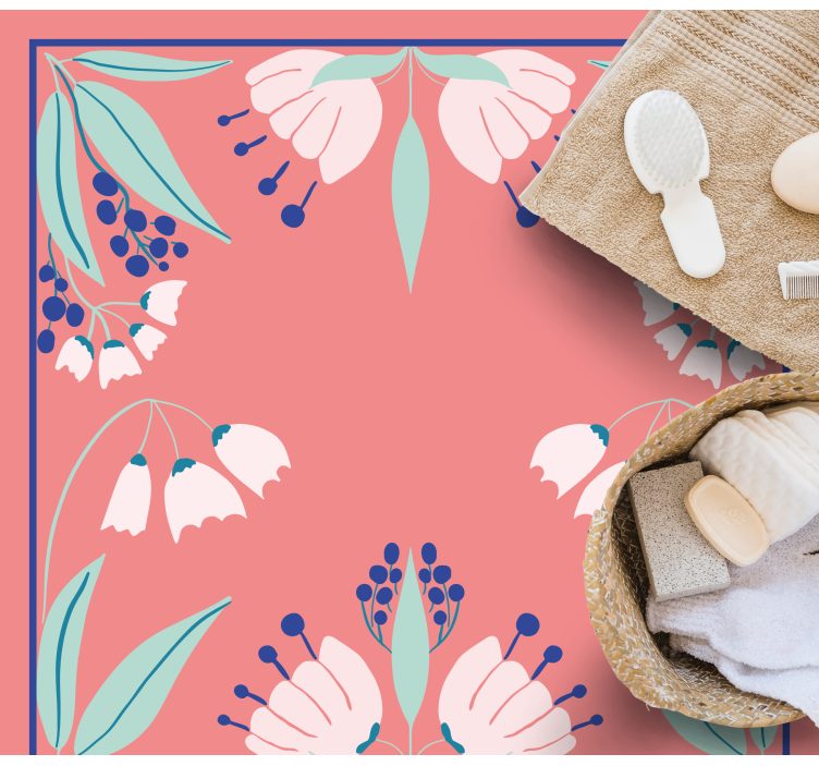 Alfombra vinílica flores paleta de patrones - TenVinilo