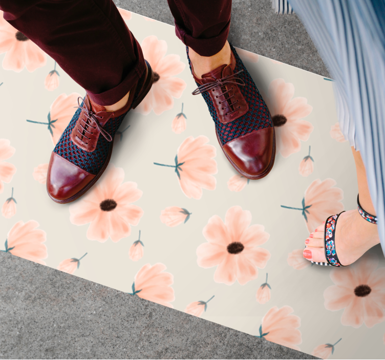 Alfombra vinílica flores motivo suave - TenVinilo
