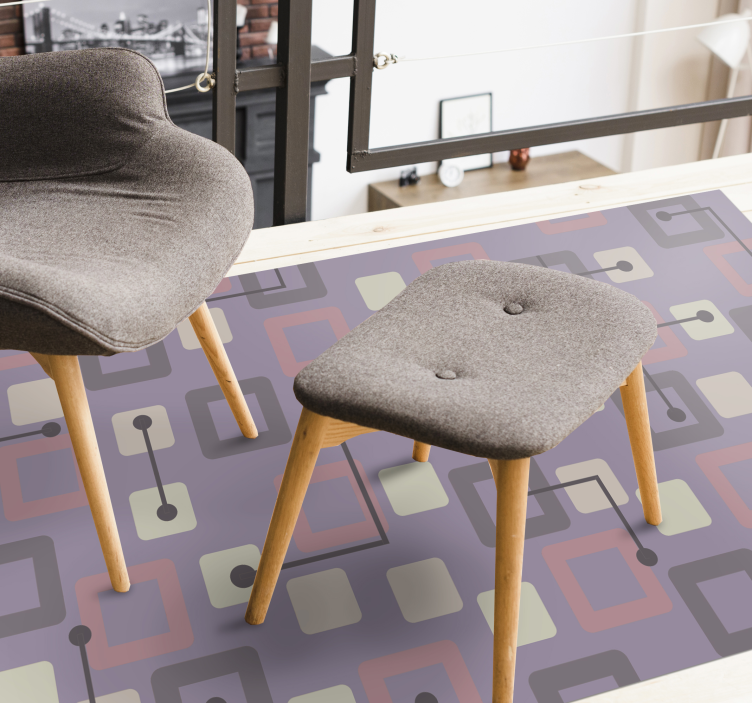 Alfombra vinílica geométrica circuitos geométricos - TenVinilo