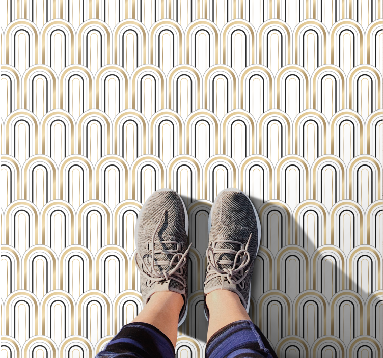 Alfombra vinílica geométrica diseño de patrón de arco - TenVinilo