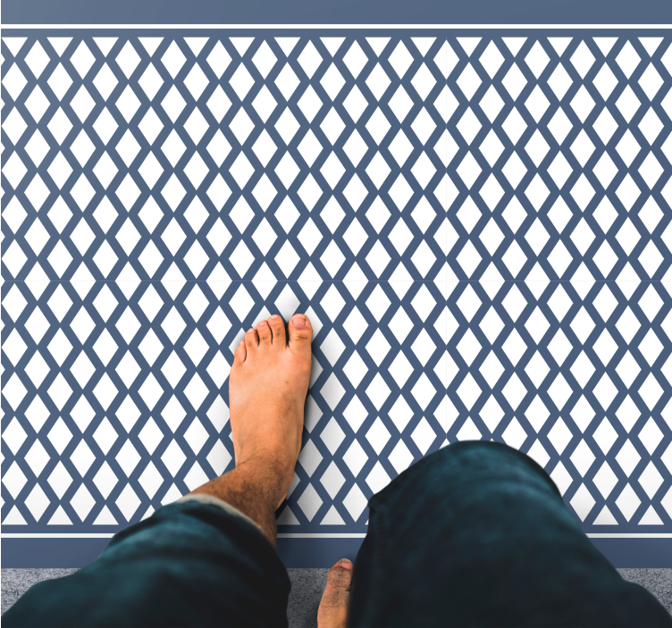 Alfombra vinílica geométrica elegante motivo de diamantes - TenVinilo