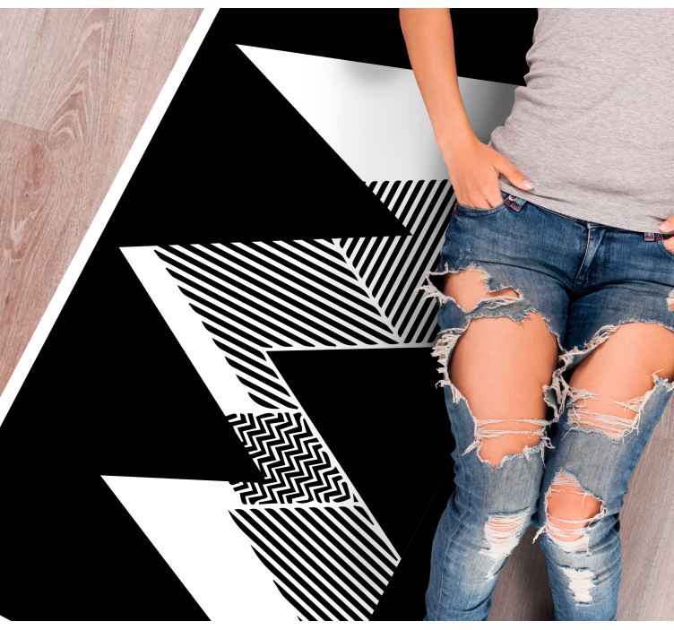 Alfombra vinílica geométrica elegante patrón en zigzag - TenVinilo