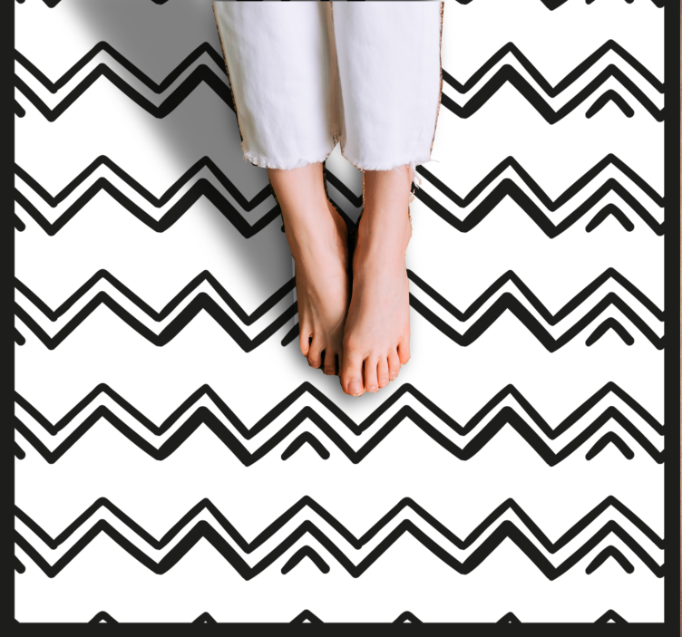 Alfombra vinílica geométrica estilo zigzag - TenVinilo