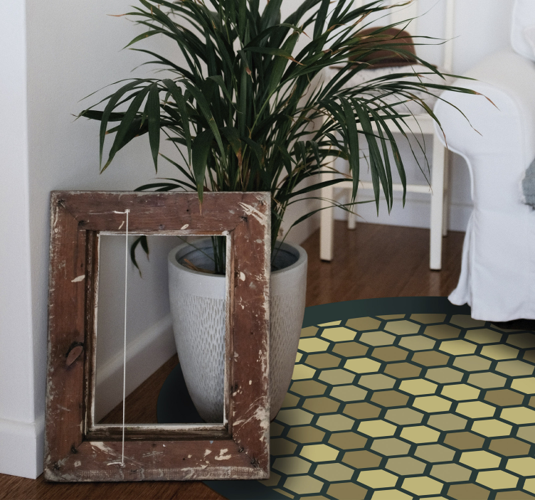 Alfombra vinílica geométrica panal geométrico - TenVinilo