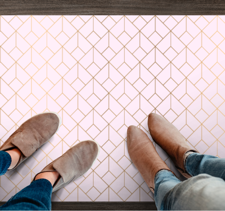 Alfombra de vinilo geométrica patrón de cubo geométrico - TenVinilo