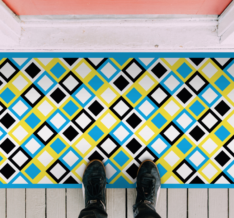 Alfombra vinílica geométrica patrón geométrico de rombos - TenVinilo