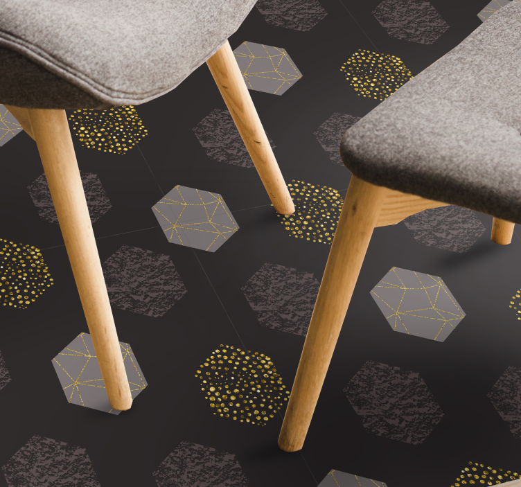Alfombra vinílica geométrica patrón hexagonal texturizado - TenVinilo