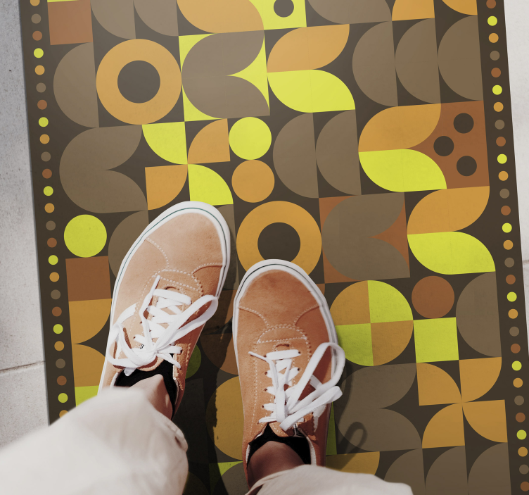 Alfombra vinílica hidráulica diseño de azulejos retro - TenVinilo