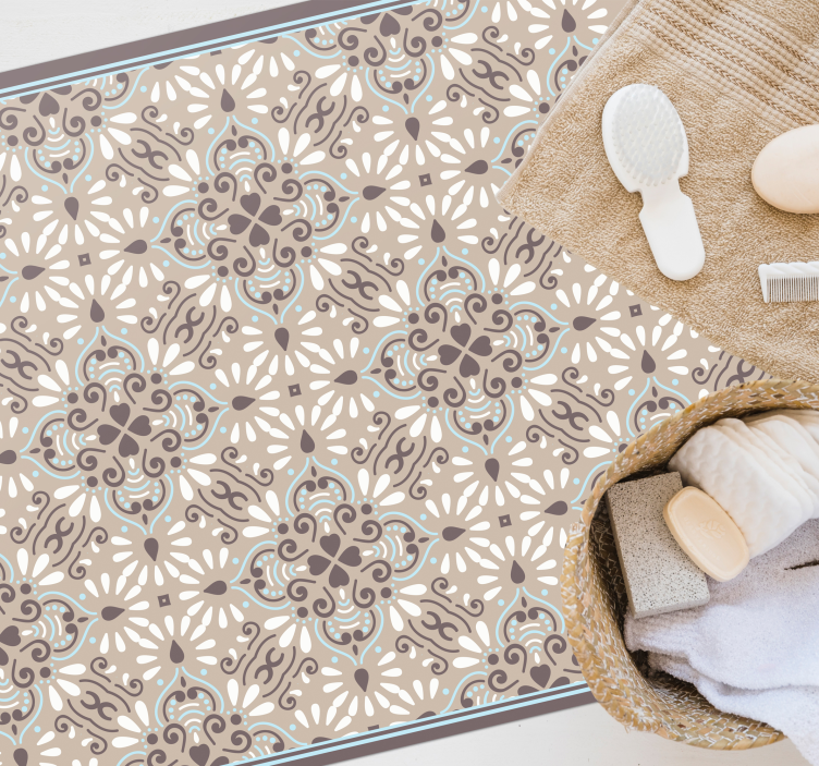 Alfombra vinílica hidráulica diseño estampado adornado - TenVinilo