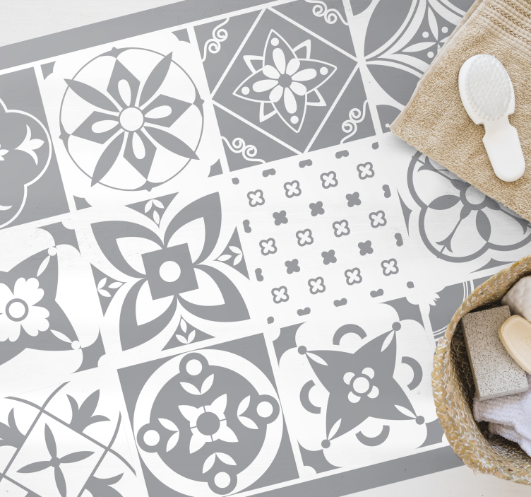 Alfombra vinílica hidráulica gris elegante - TenVinilo