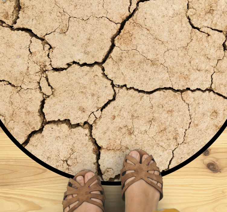 Alfombra vinílica imitación patrón de tierra agrietada - TenVinilo