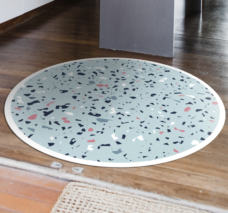 Alfombra vinílica cocina estilo terrazo azul - TenVinilo