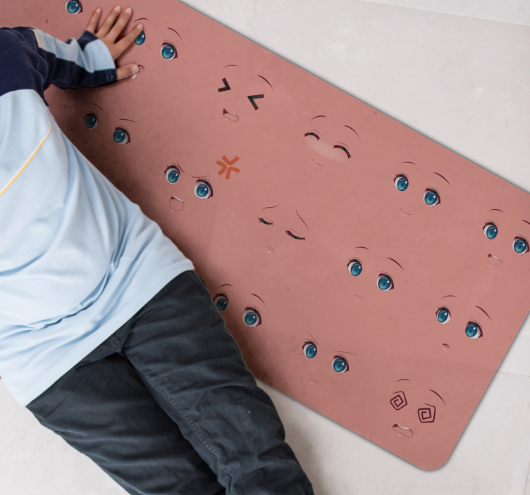 Alfombra vinílica infantil actividad de caras emotivas - TenVinilo