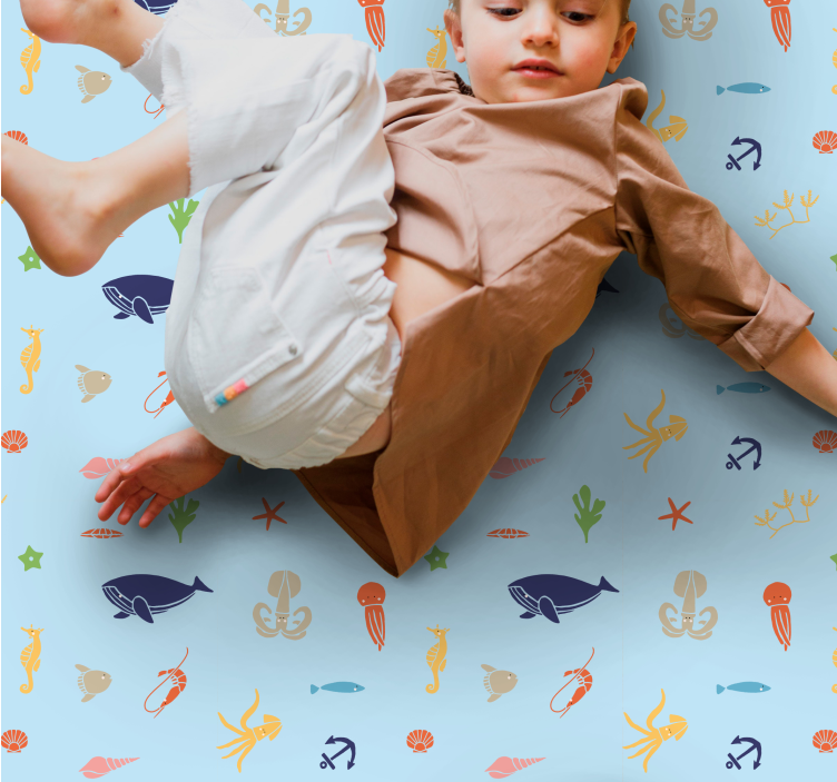 Alfombra vinílica infantil aventura submarina - TenVinilo