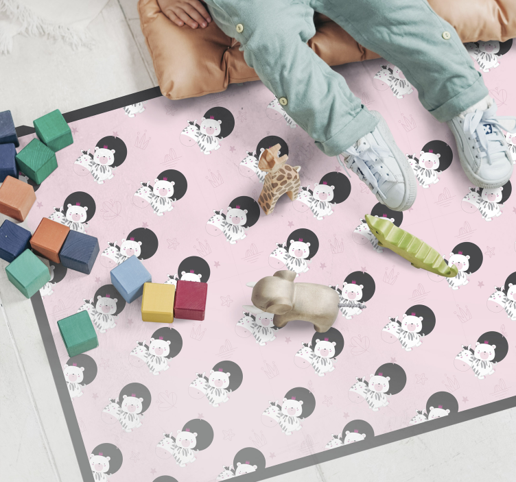 Alfombra vinílica infantil gráfico de bailarina juguetona - TenVinilo