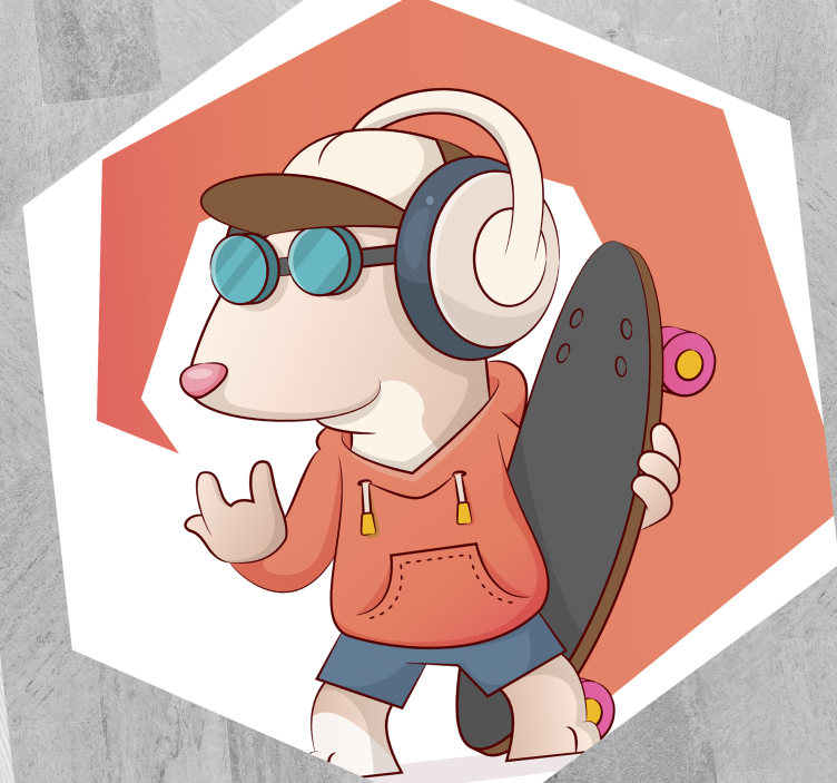 Alfombra vinílica infantil ilustración del ratón patinador - TenVinilo