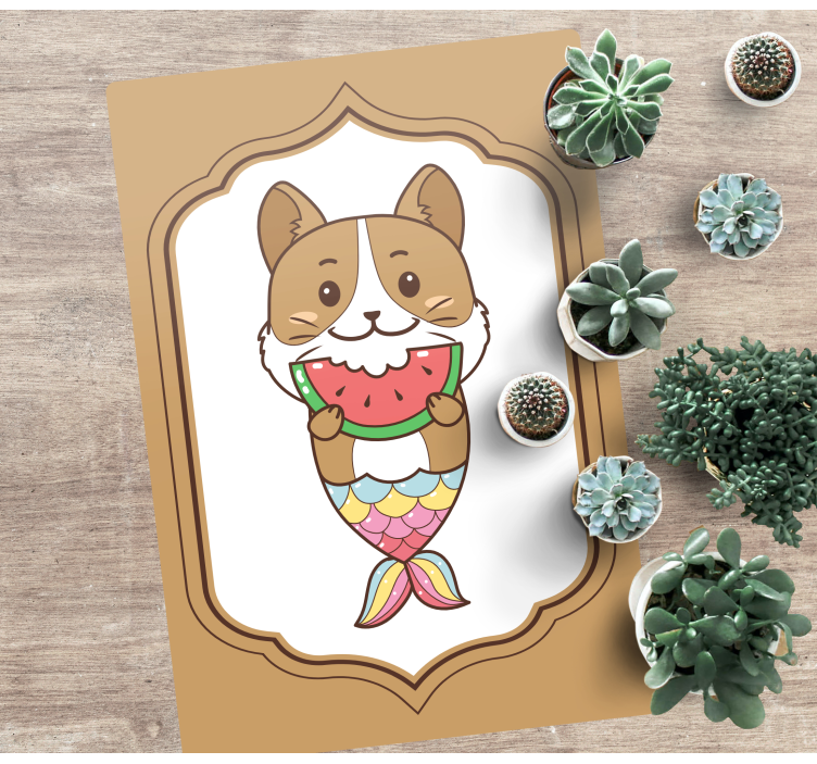 Alfombra vinílica de animales lindo personaje de sirena - TenVinilo