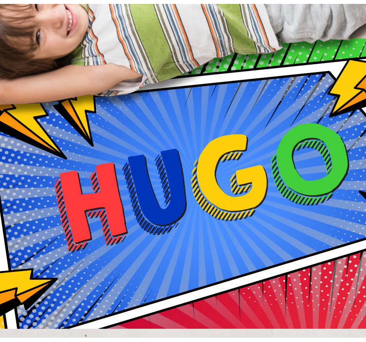 Alfombra vinílica infantil nombre colorido con iluminaciones - TenVinilo