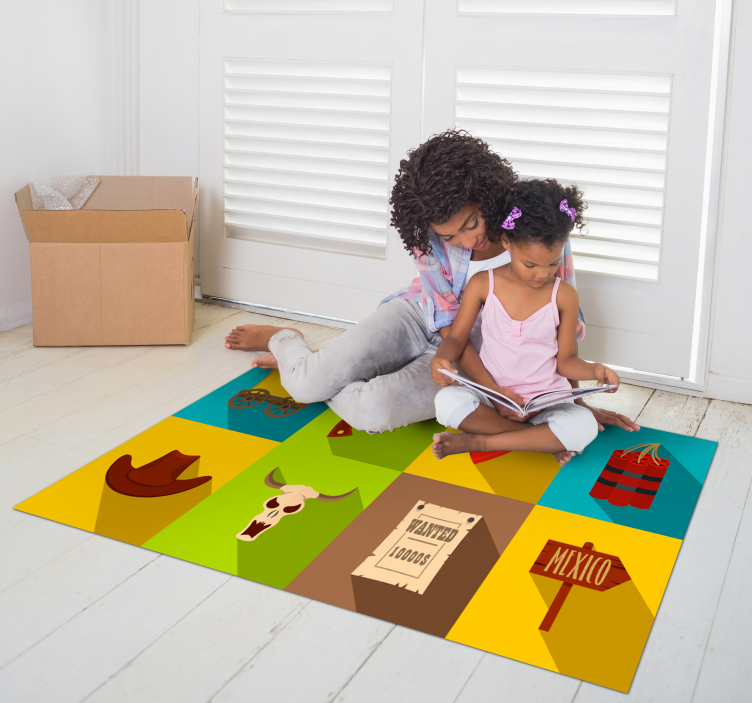 Alfombra vinílica juegos aventura del oeste - TenVinilo