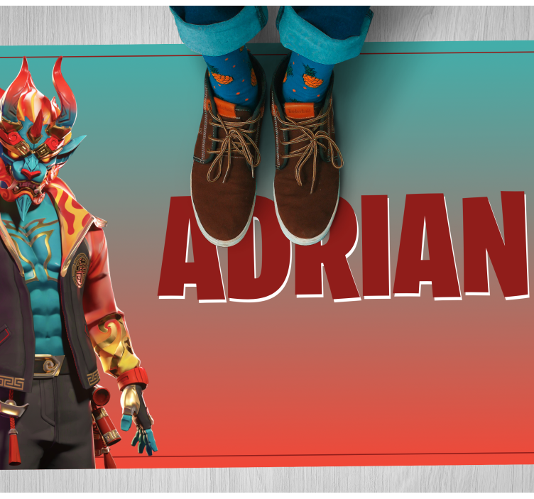 Alfombra vinílica juvenil personaje de juego con nombre - TenVinilo