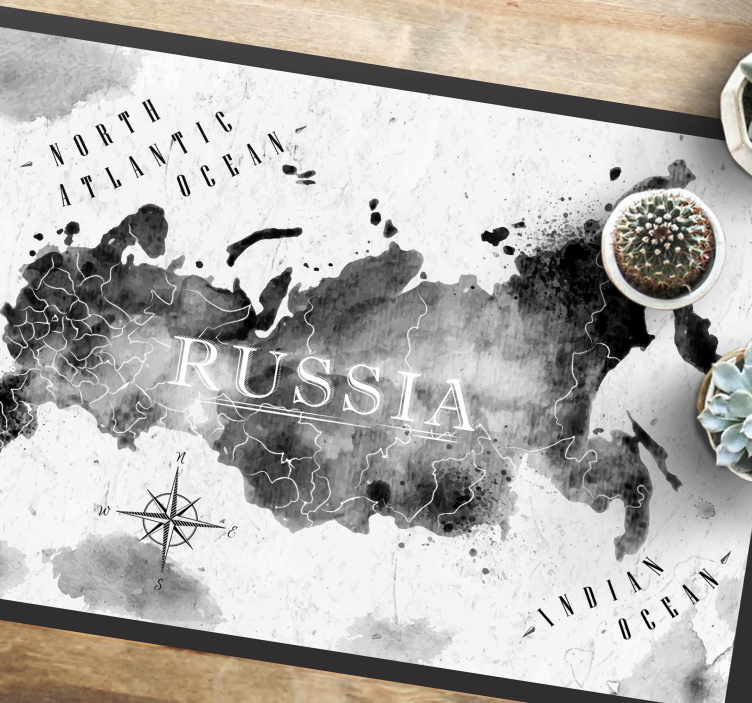 Alfombra vinílica mapamundi mapa del mundo monocromo - TenVinilo