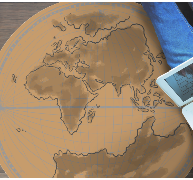 Alfombra de vinilo mapamundi Marrón y antiguo - TenVinilo