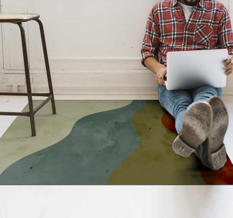 Alfombra vinílica salón patrones de ondas abstractos - TenVinilo