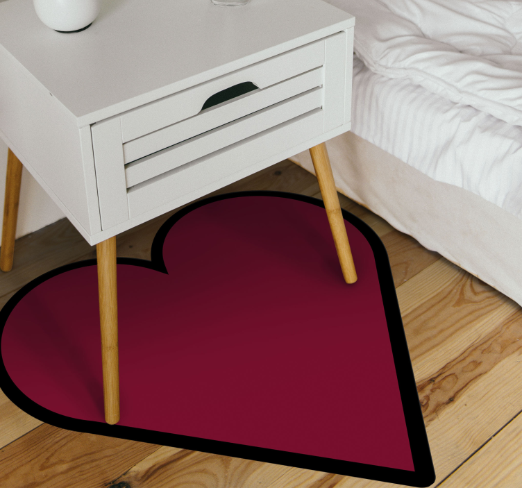 Alfombra vinílica dormitorio forma de corazón simple - TenVinilo
