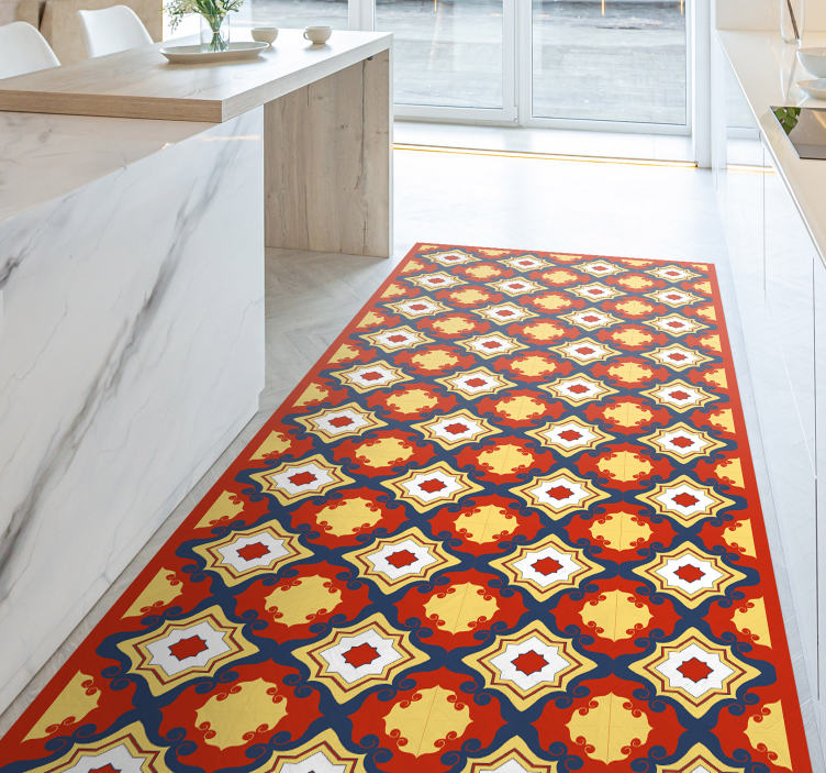 Alfombra vinílica mosaico corredor de mosaico intrincado - TenVinilo