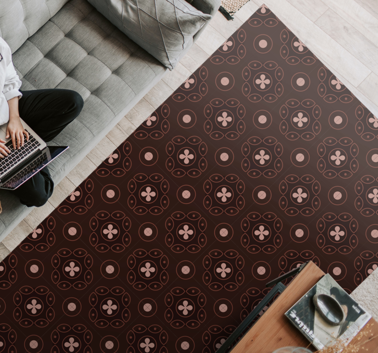 Alfombra vinílica mosaico patrones circulares de mosaico - TenVinilo