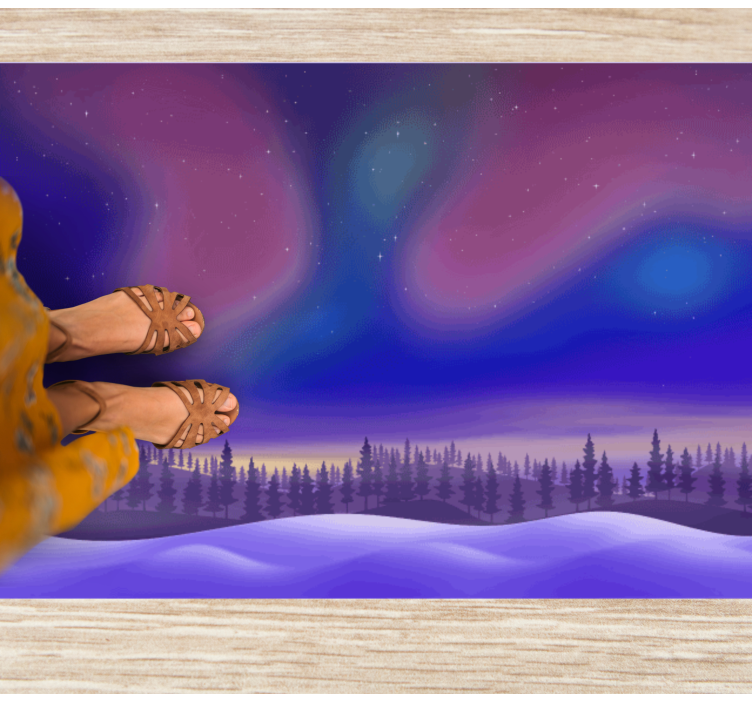 Alfombra vinílica naturaleza cielo nocturno de aurora - TenVinilo