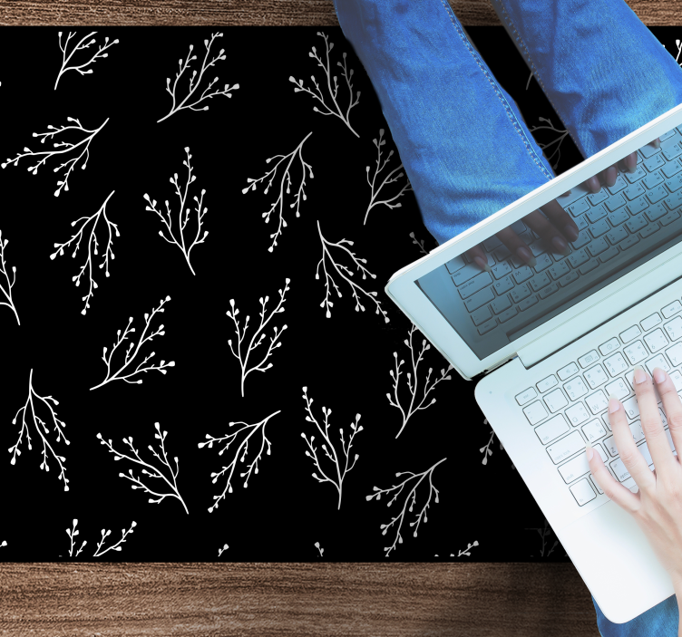 Alfombra vinílica naturaleza delicados patrones de ramas - TenVinilo