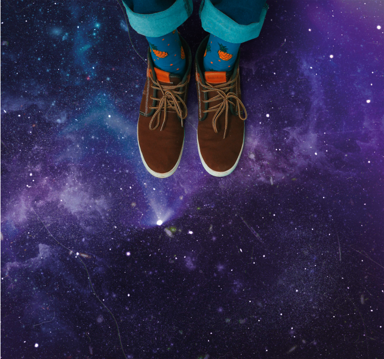 Alfombra vinílica estrellas escena de galaxia cósmica - TenVinilo