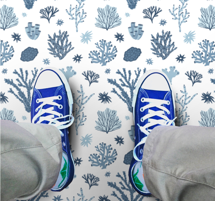 Alfombra vinílica naturaleza patrón de arrecife de coral - TenVinilo