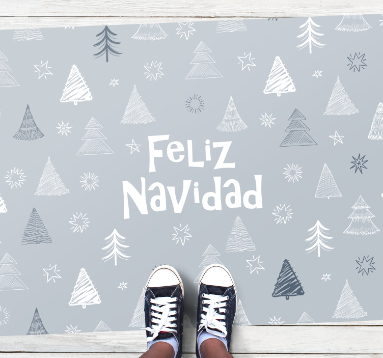 Alfombra vinílica navidad cita gris estilo nórdico - TenVinilo
