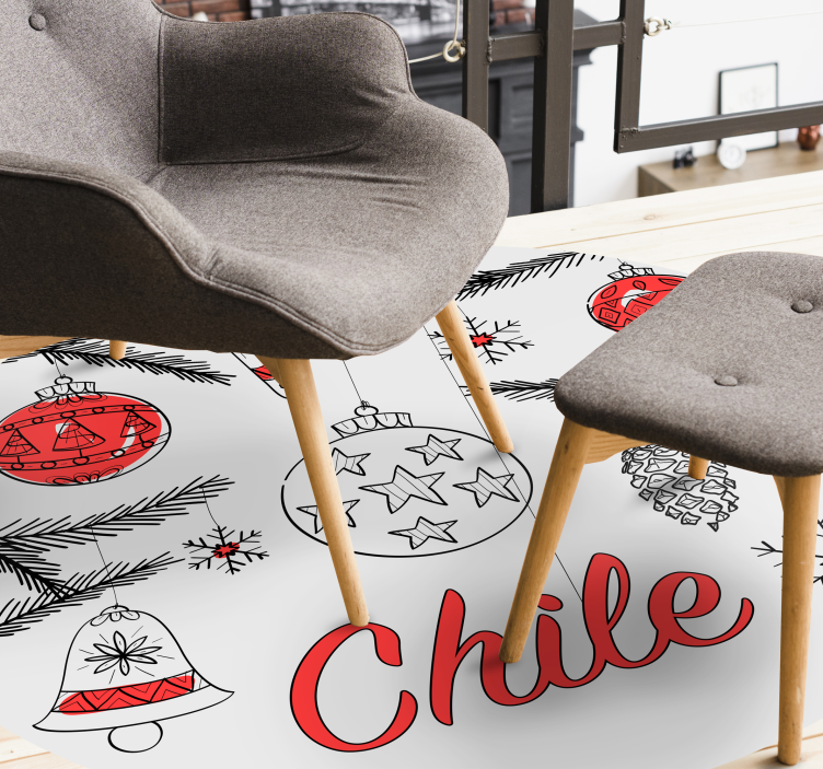 Alfombra vinílica navidad decoracion navideña chilena - TenVinilo