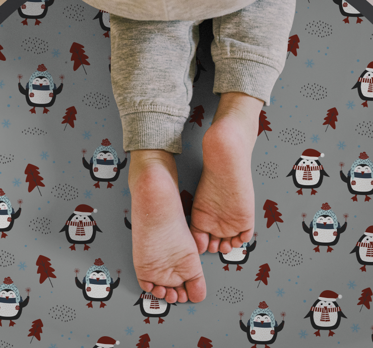 Alfombra vinílica navidad motivo festivo del pingüino - TenVinilo