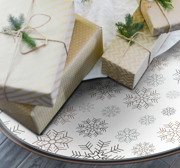 Alfombra vinílica navidad patrones de copos de nieve - TenVinilo