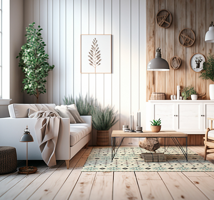 Alfombra vinílica nórdica patrón escandinavo - TenVinilo