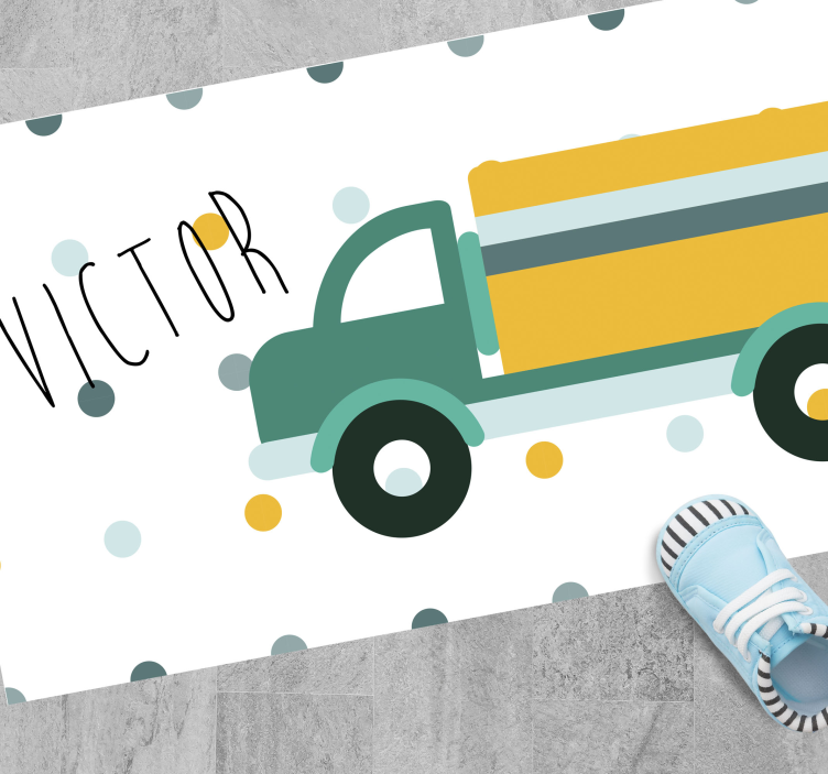 Alfombra vinílica personalizable camión personalizable - TenVinilo