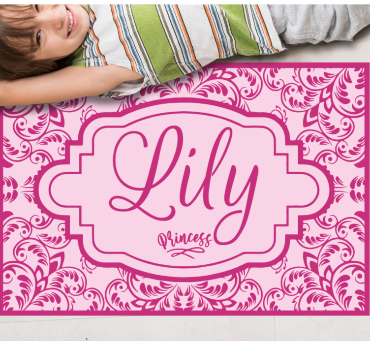 Alfombra vinílica personalizable diseño floral de princesa - TenVinilo