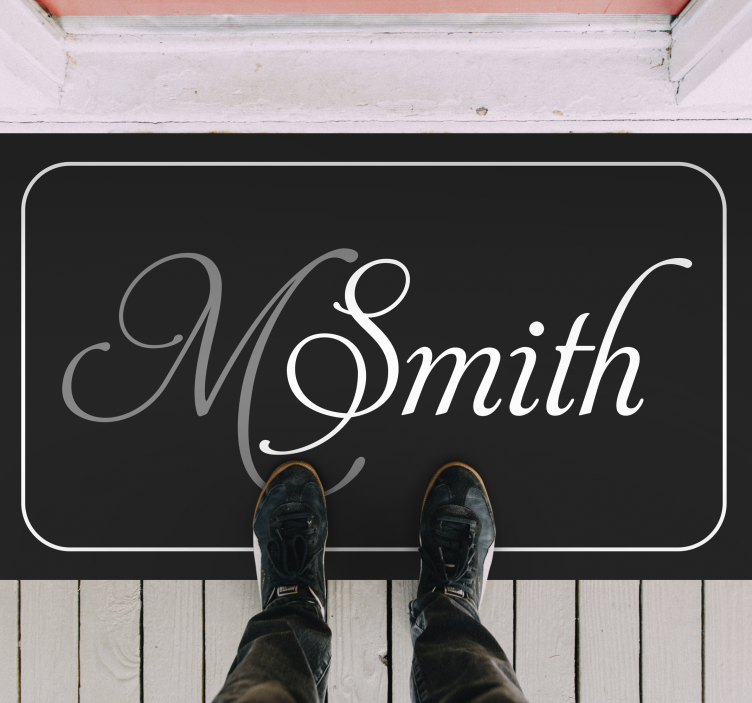 Alfombra vinílica personalizable monograma personalizable - TenVinilo