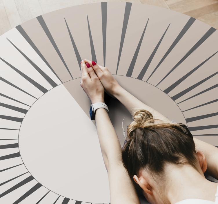 Alfombra vinílica rayas diseño circular de rayos de sol - TenVinilo