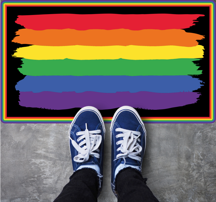 Alfombra vinílica rayas franja de colores del arco iris - TenVinilo