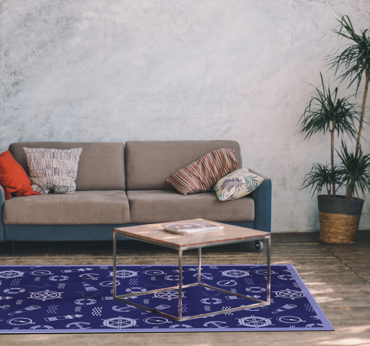 Alfombra vinílica salón motivo náutico - TenVinilo