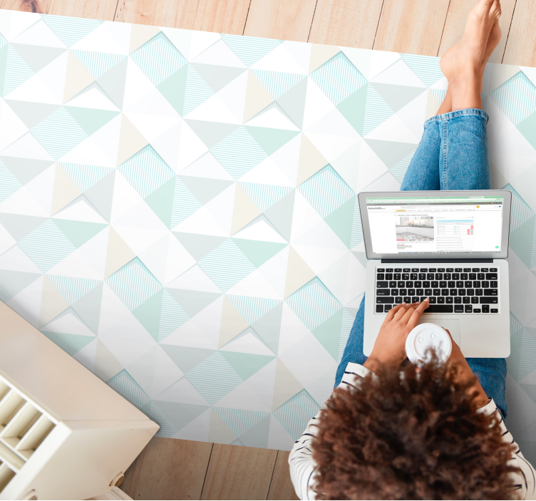 Alfombra vinílica superposición geométrica - TenVinilo