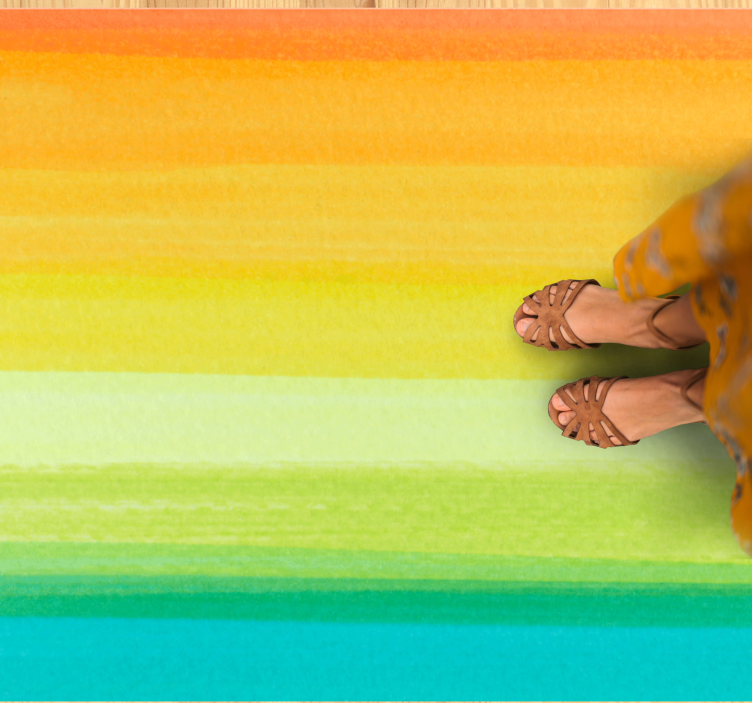 Alfombra vinílica salón líneas de gradiente vibrantes - TenVinilo