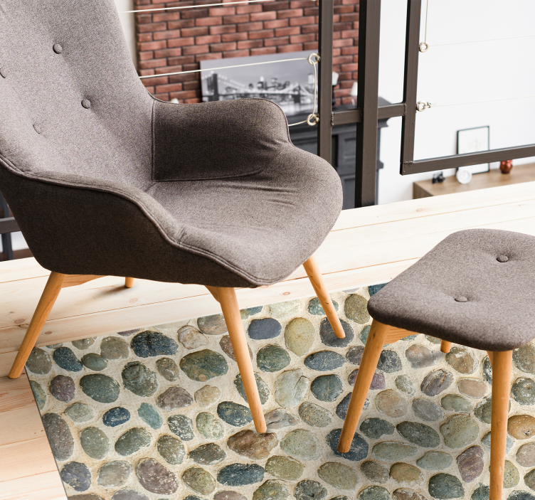 Alfombra vinílica textura obra de arte de guijarros - TenVinilo